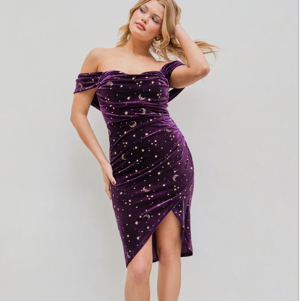 Purple velvet dress